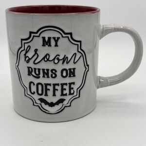 Halloween Coffee Mug 18 Oz. Ceramic “My Broom Runs On Coffee ‘